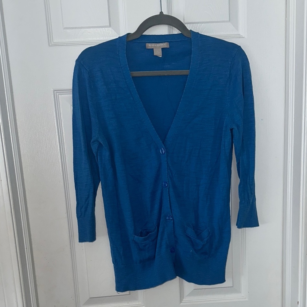 Blue Women's Cardigan Sweater